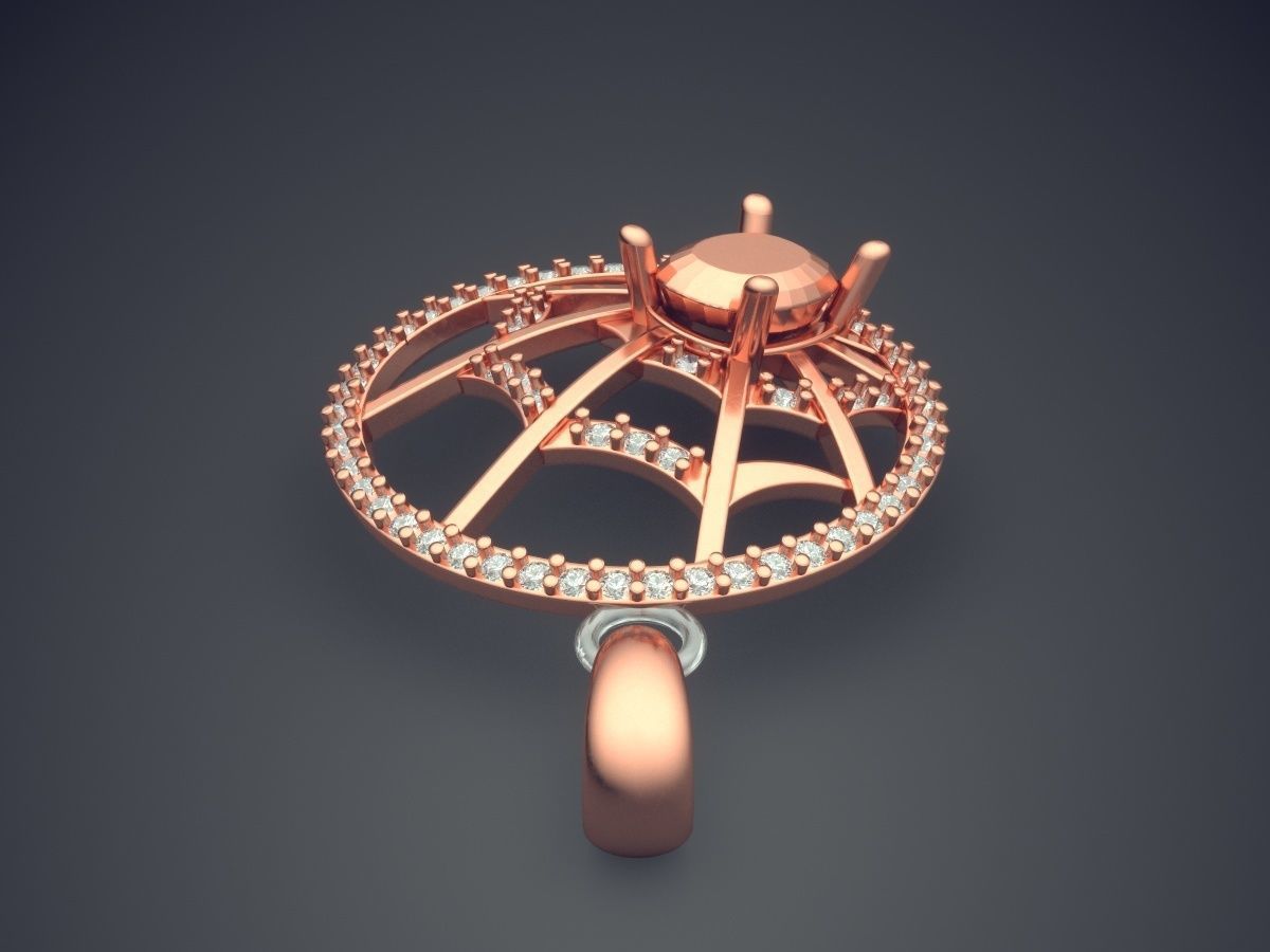 Circle Pendant With Web Ornament Inside CAD5287 3D print model_2