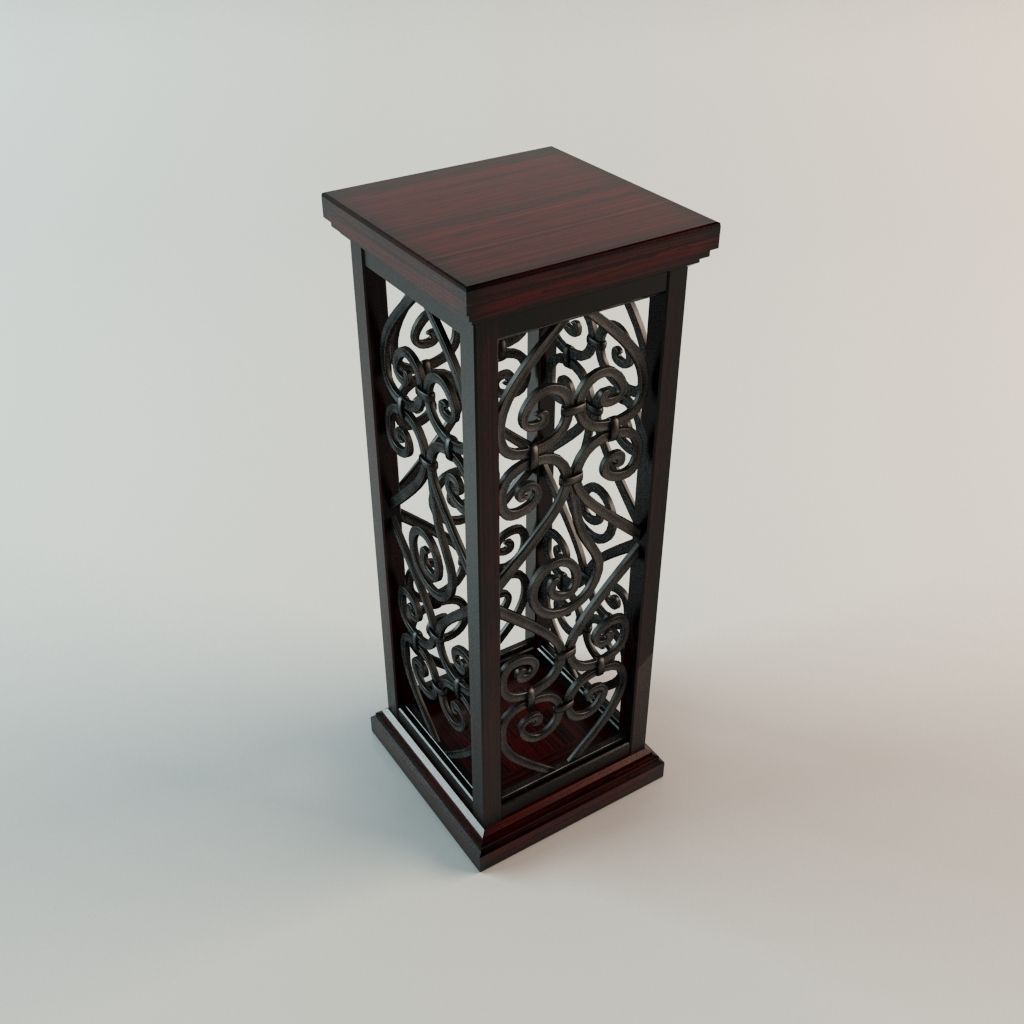Column ornate candle holder 3D model_2
