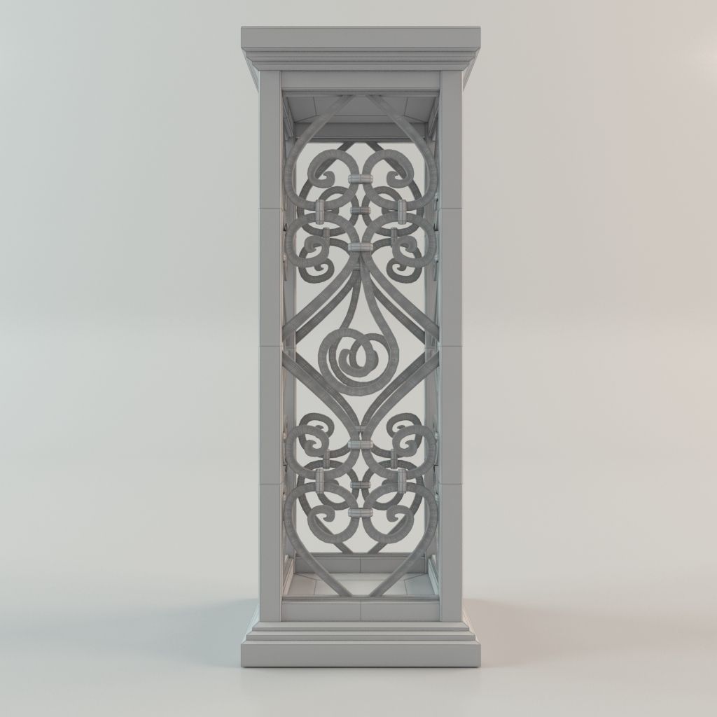 Column ornate candle holder 3D model_3
