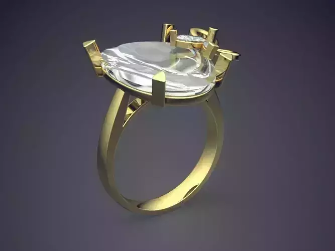 Thin Ring With Huge Diamond CAD 5280