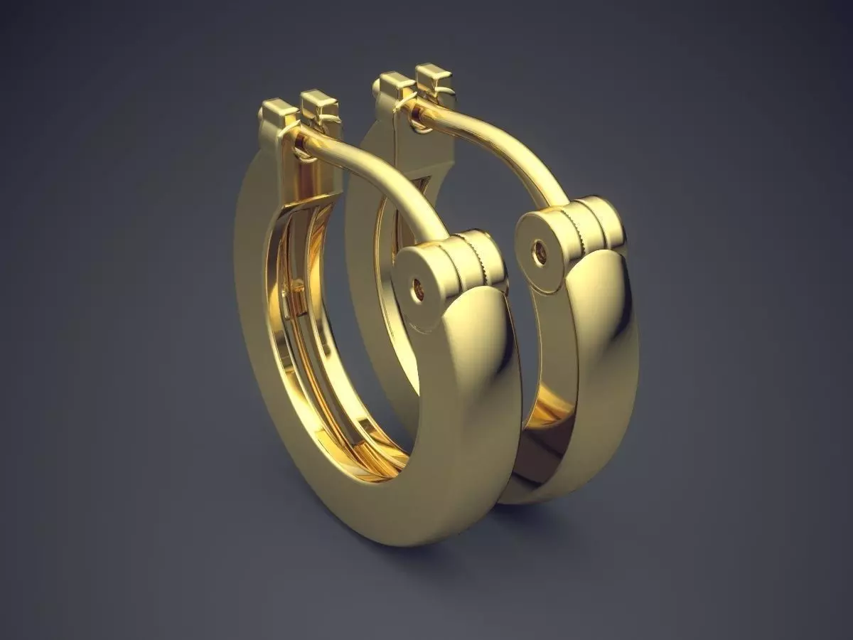 Simple Clipping Earrings CAD 5279 3D print model