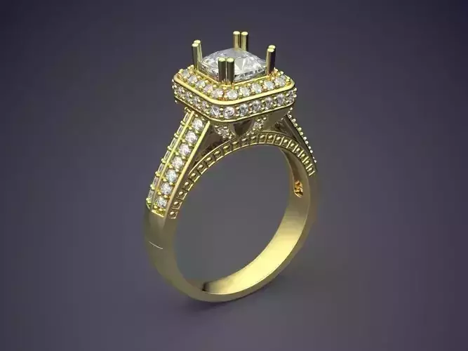 Engagement Ring With Diamonds CAD-5271