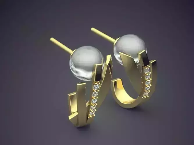 Earrings With Pearl CAD-5266