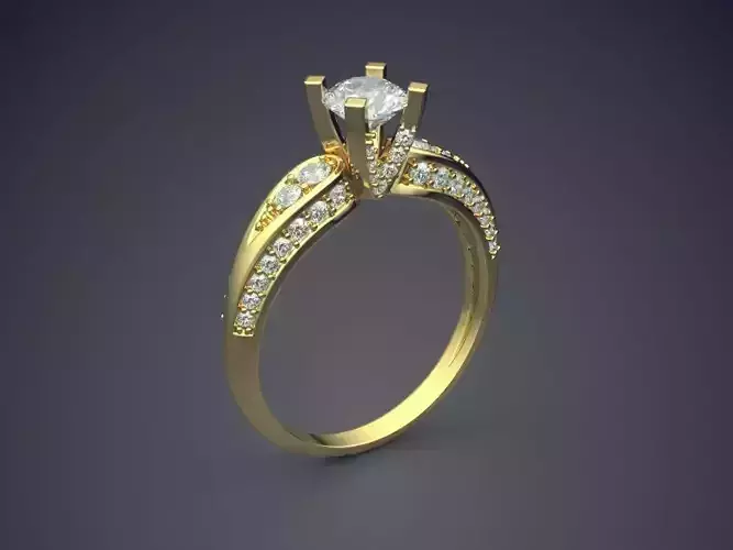 Engagement Ring With Diamonds CAD-5273