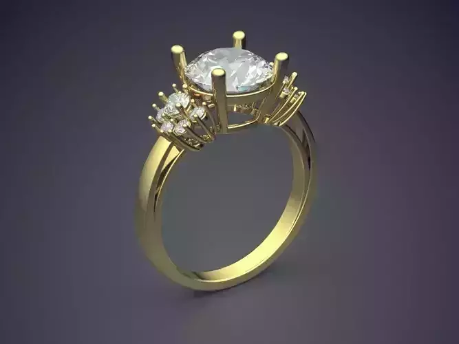 Engagement Ring With Diamonds CAD-5265