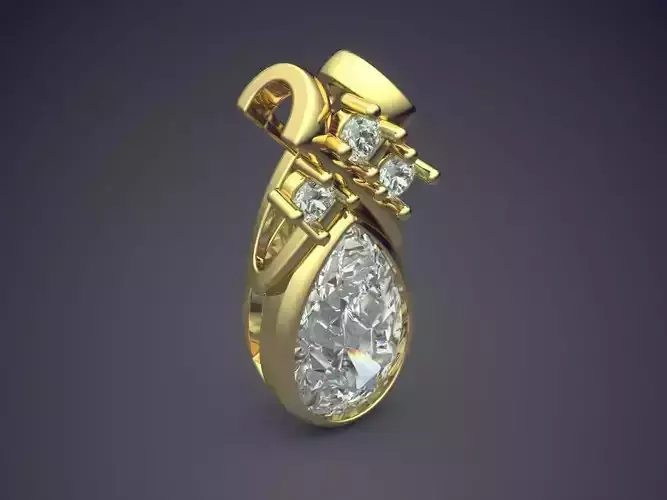 Pendant With Diamonds CAD-5262 3D print model