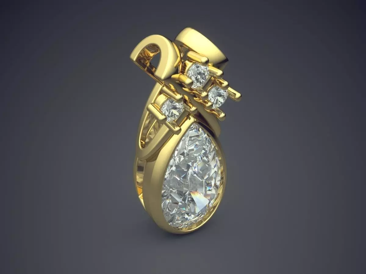 Pendant With Diamonds CAD-5262 3D print model_0