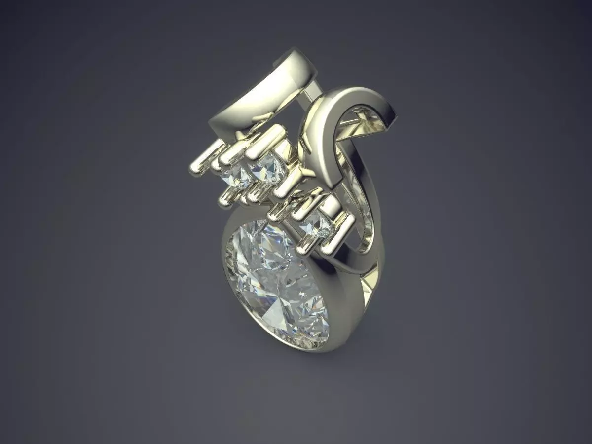 Pendant With Diamonds CAD-5262 3D print model_1