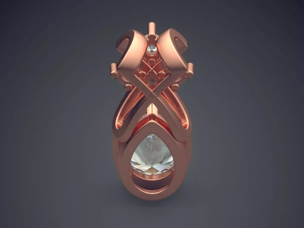 Pendant With Diamonds CAD-5262 3D print model_2