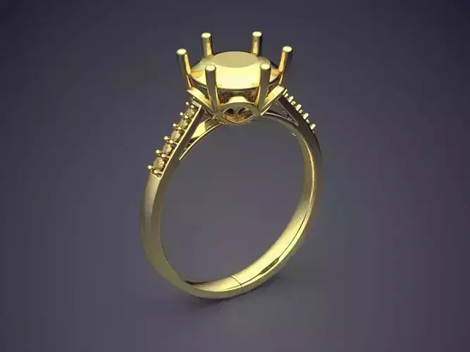 Ring With Big Simple Circle Ornament CAD 5259 3D print model