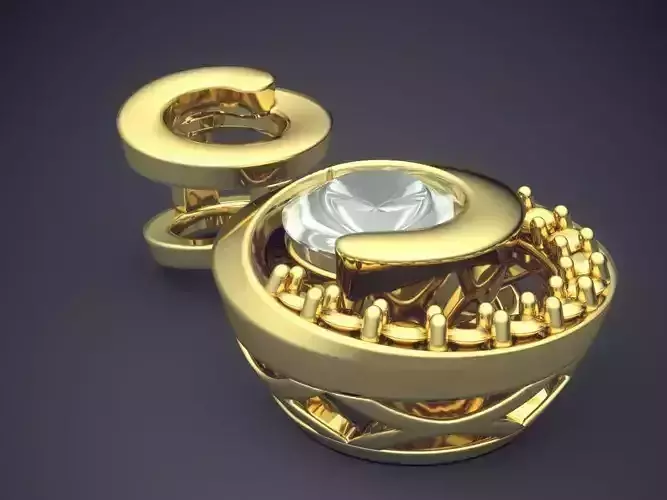 Circle Pendant With Diamond In The Middle CAD 5258