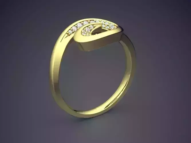Ring With Diamonds CAD-5250 3D print model