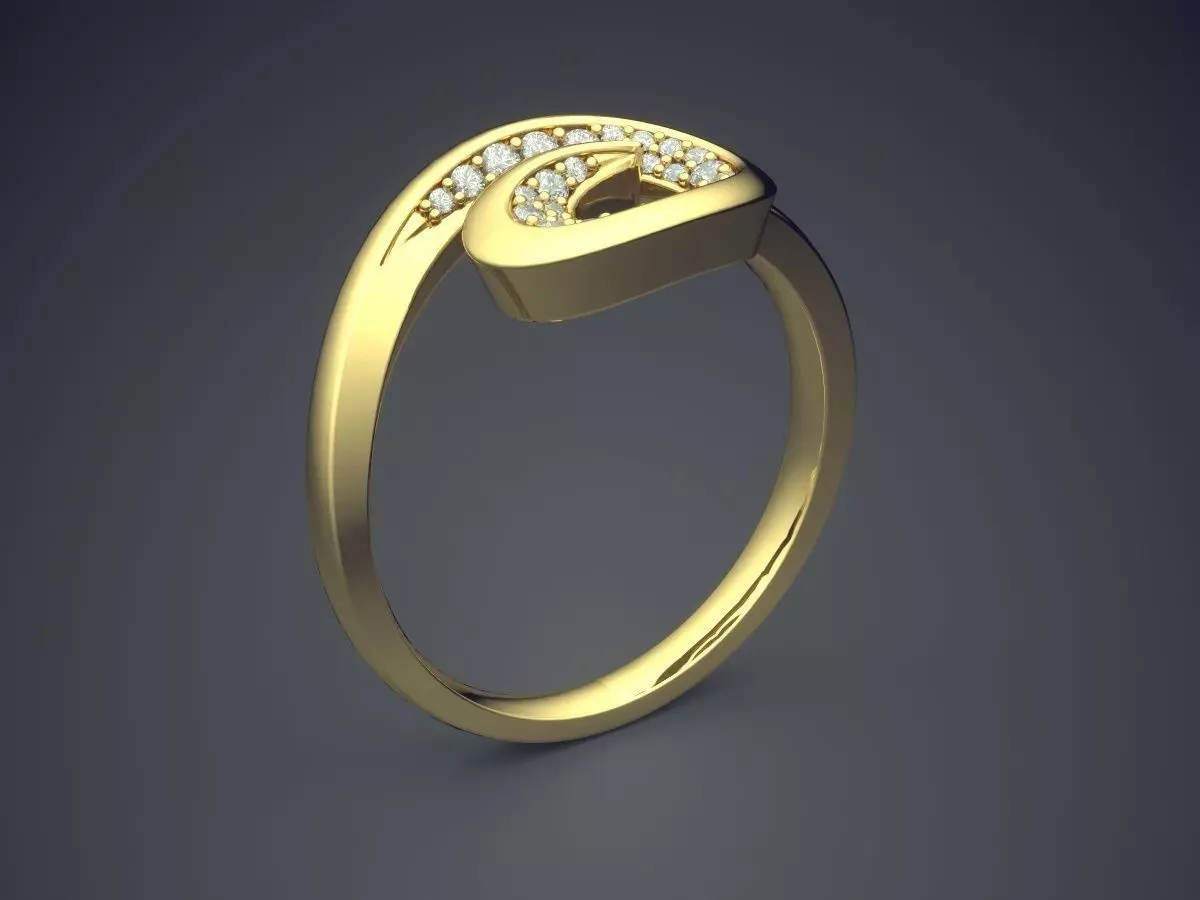 Ring With Diamonds CAD-5250 3D print model_0