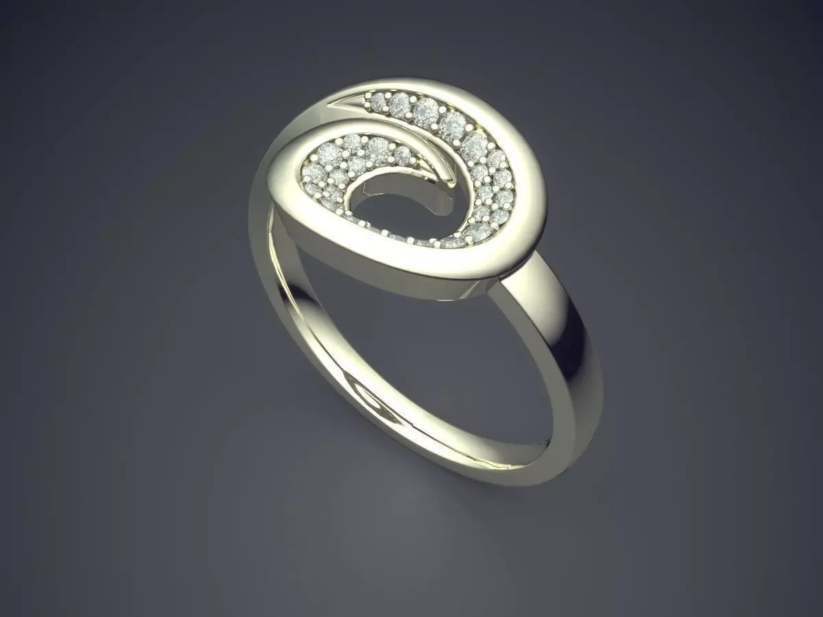 Ring With Diamonds CAD-5250 3D print model_1