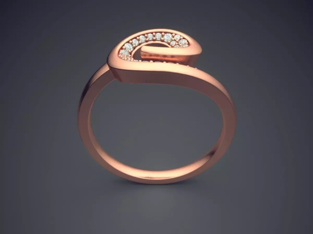 Ring With Diamonds CAD-5250 3D print model_2