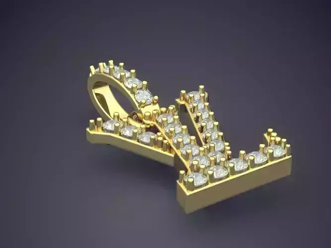 LV Pendant With Diamonds CAD-5249 3D print model