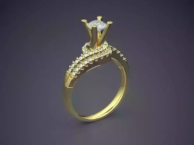 Very Luxurious Ring With Diamonds On Top CAD 5246 3D print model