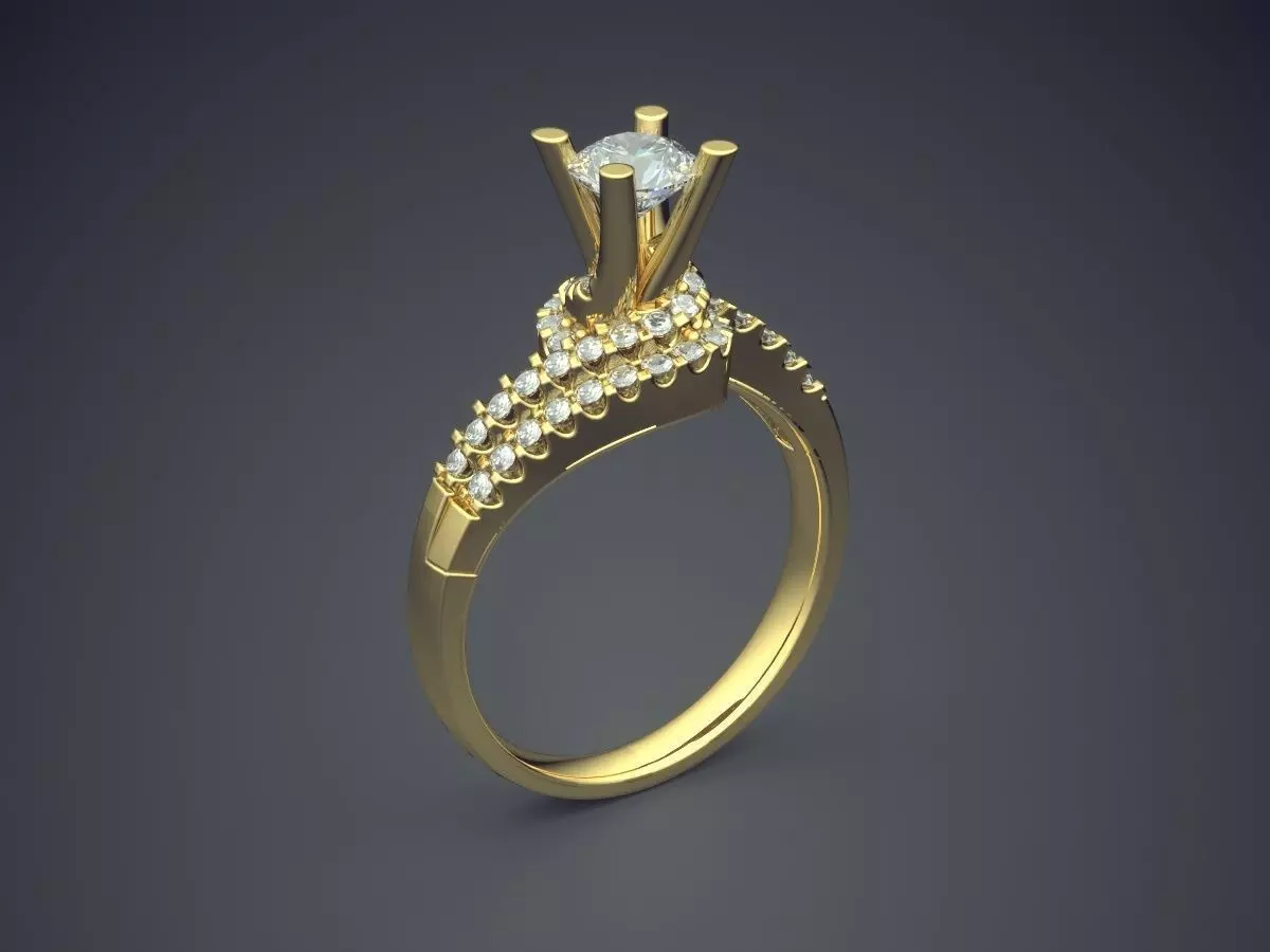 Very Luxurious Ring With Diamonds On Top CAD 5246 3D print model_0
