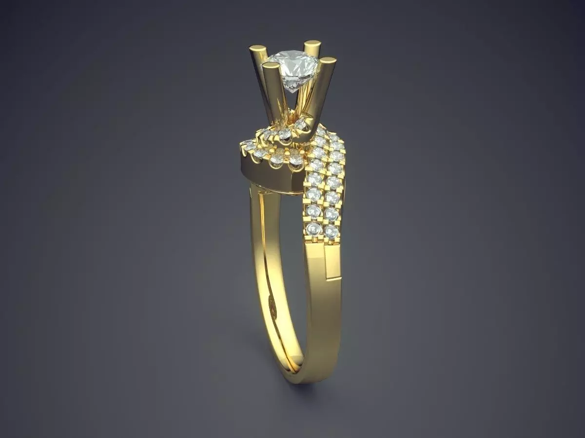 Very Luxurious Ring With Diamonds On Top CAD 5246 3D print model_3