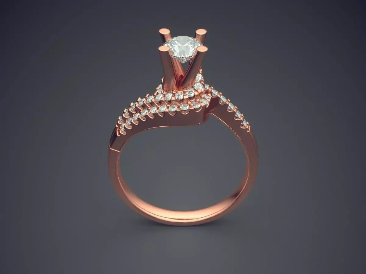 Very Luxurious Ring With Diamonds On Top CAD 5246 3D print model_2