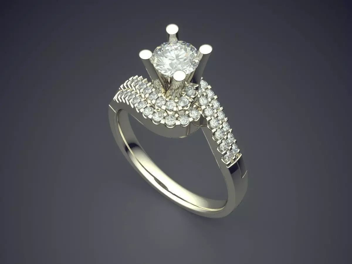 Very Luxurious Ring With Diamonds On Top CAD 5246 3D print model_1