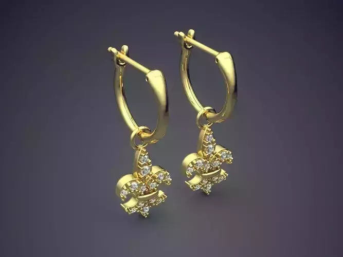 Earrings With Small Hanging Ornaments CAD 5244