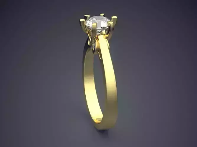 Simple Ring With Diamond CAD 5241