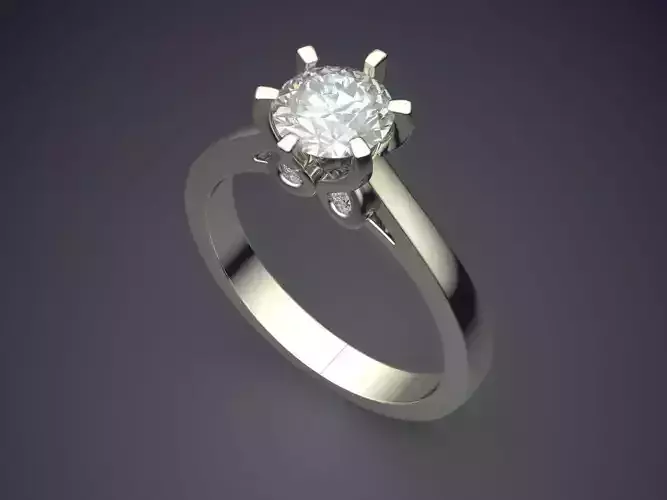 Simple Ring With Diamond CAD 5241