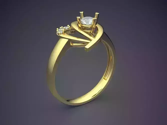 Ring With Diamonds CAD-5239 3D print model