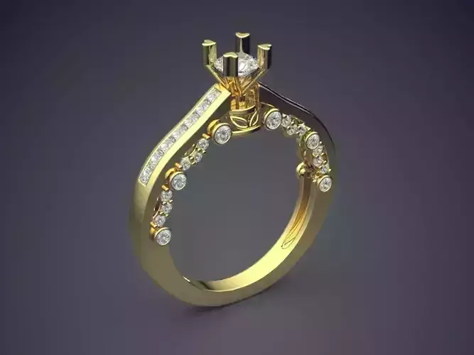 Engagement Ring With Diamonds CAD-5237