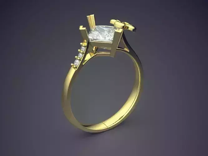 Engagement Ring With Diamonds CAD-5232