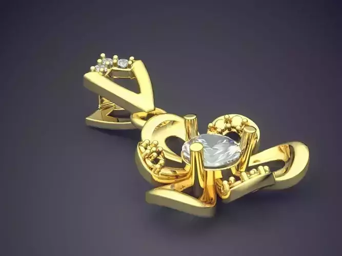 Pendant With Diamonds CAD-5231 3D print model
