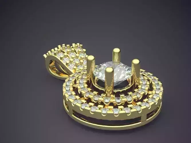 Pendant With Diamonds CAD-5234 3D print model