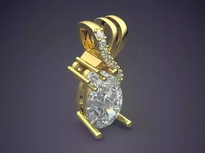 Pendant With Diamonds CAD-5227 3D print model