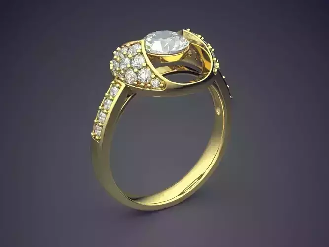 Engagement Ring With Diamonds CAD-5228