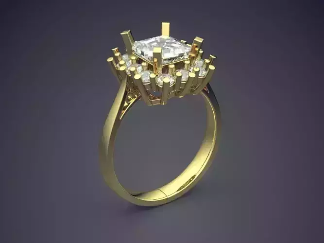 Engagement Ring With Diamonds CAD-5221