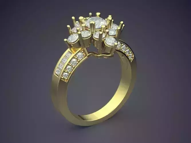 Engagement Ring With Diamonds CAD-5217