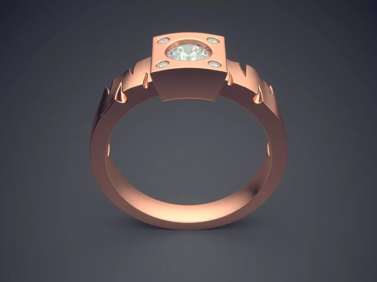 Ring With Diamond CAD-5208 3D print model_2
