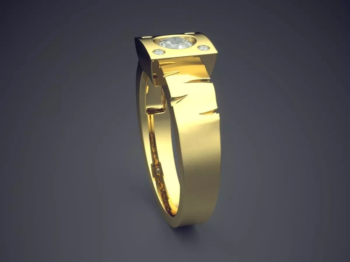 Ring With Diamond CAD-5208 3D print model_3