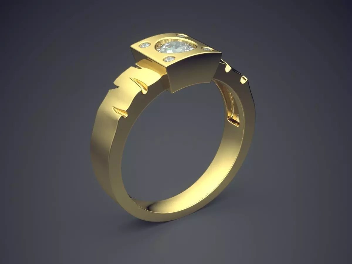 Ring With Diamond CAD-5208 3D print model_0