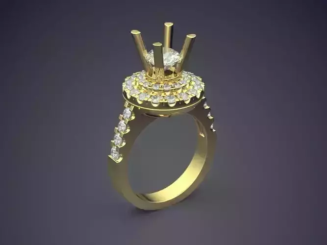 Engagement Ring With Diamonds CAD-5206