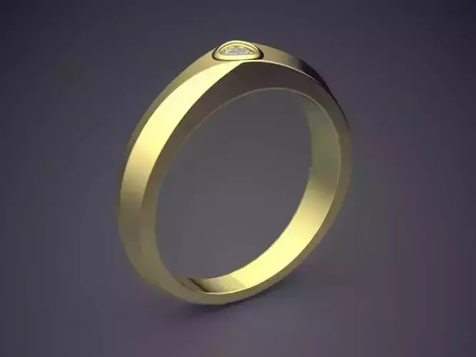 Ring With Diamond CAD-5201 3D print model