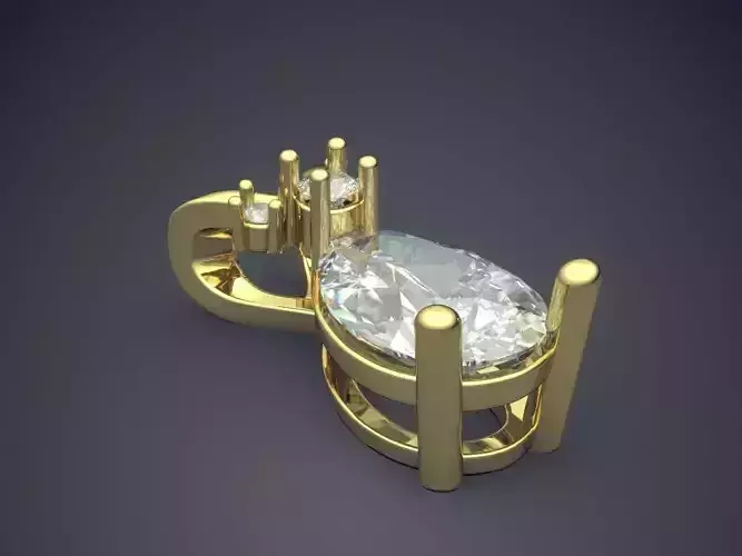 Pendant With Diamonds CAD-5200 3D print model