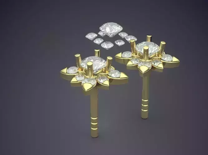 Earrings With Diamonds CAD-5192