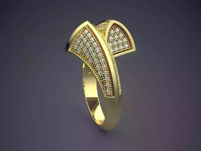 Unique Ring With Diamonds CAD-5202