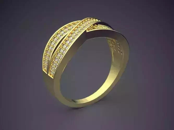 Ring With Diamonds CAD-5193 3D print model