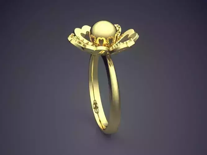 Flower Motif Ring CAD-5180