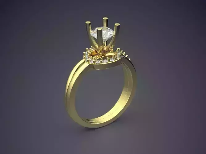 Engagement Ring With Diamonds CAD-5177