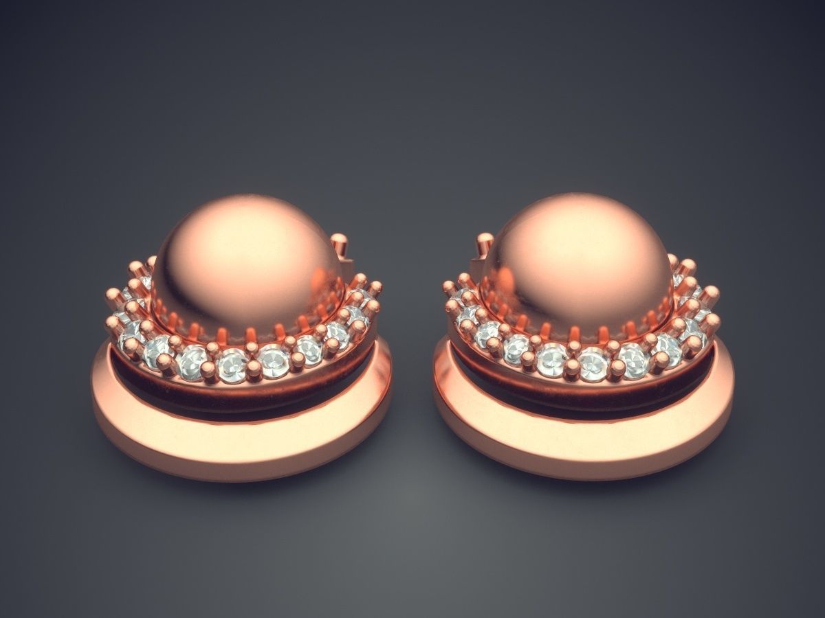 Earrings With Diamonds CAD-5172 3D print model_2