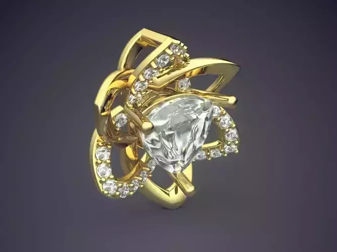 Flower Brooch With Diamond In The Middle CAD 5167